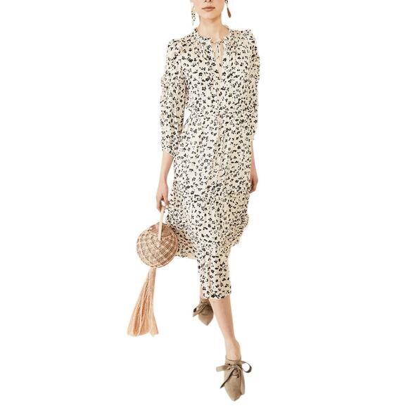 Ulla Johnson Fantine Dress Blush Pink Long Sleeve Floral Peasant Midi Size 4 - Picture 10 of 10